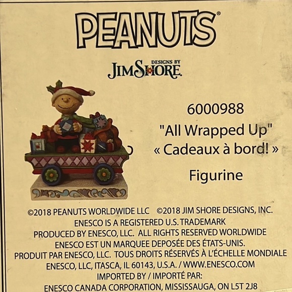 New in Box - Peanuts Charlie Brown Jim Shore Christmas Train "All Wrapped Up" - Picture 9 of 12